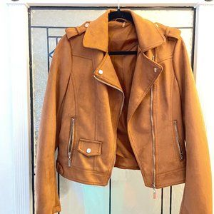 Cognac Brown Suede Jacket